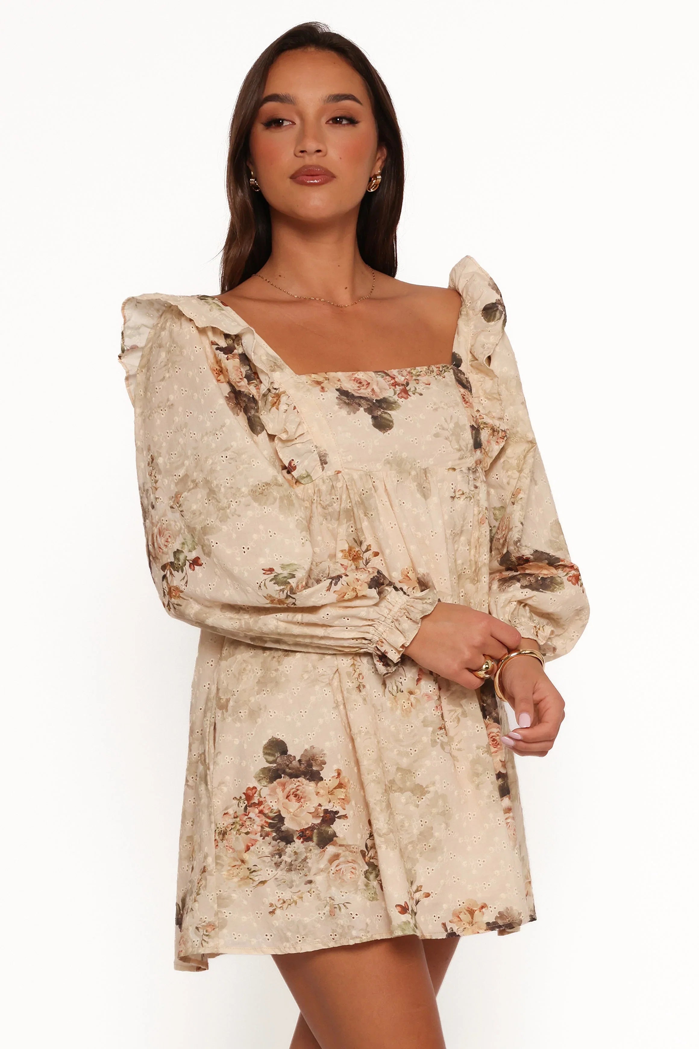 Tiarny Mini Dress Beige Floral