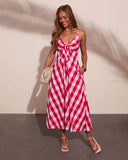 Saltwater Darling Cotton Gingham Print Maxi Dress