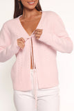 Cherri Single Tie Cardigan Pink