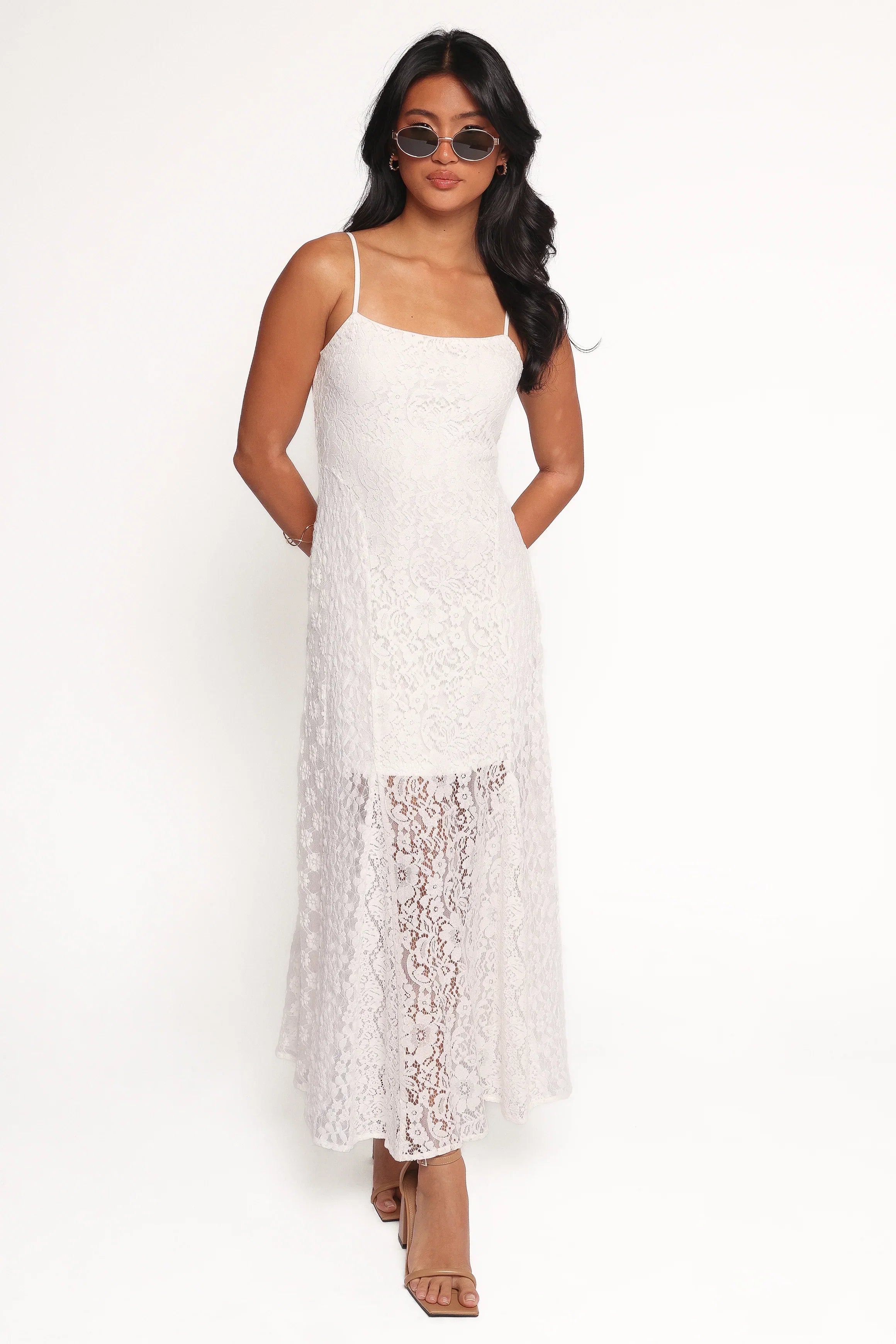 Varia Lace Maxi Dress White