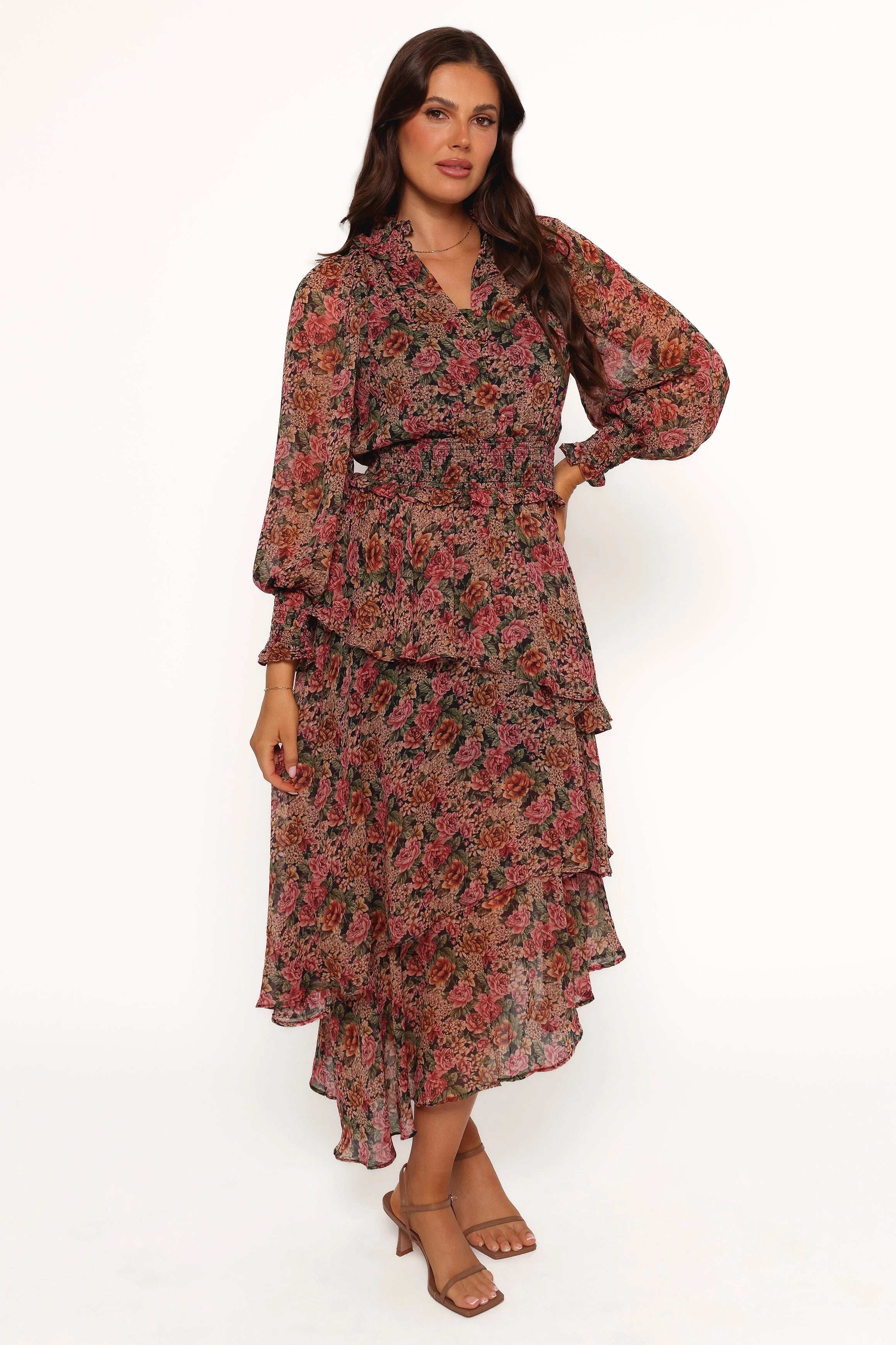 Vivian Midi Dress Rose Black