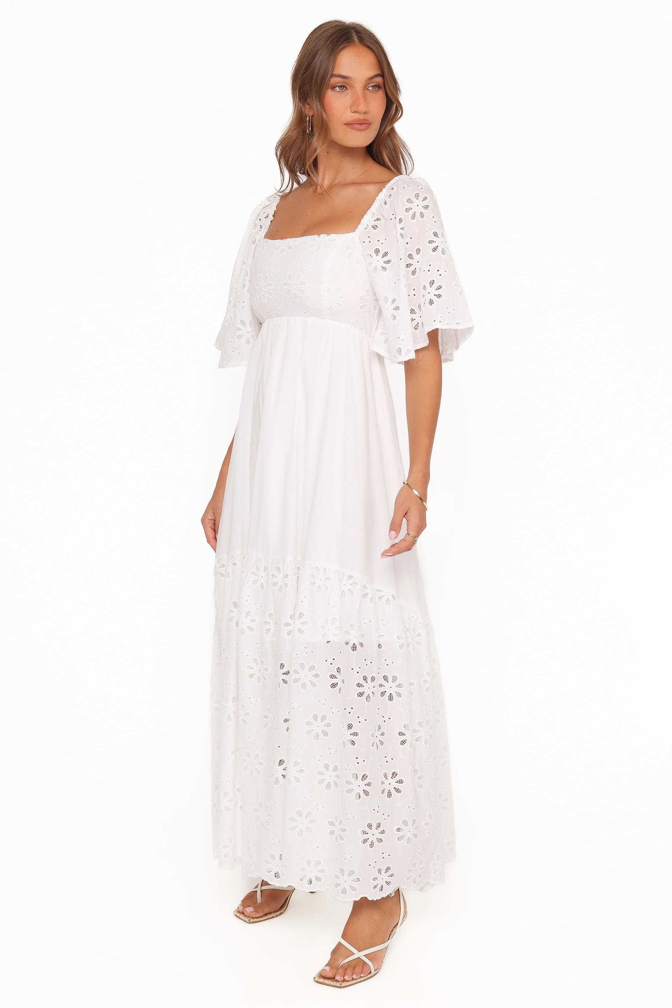 Xana Maxi Dress White Broderie