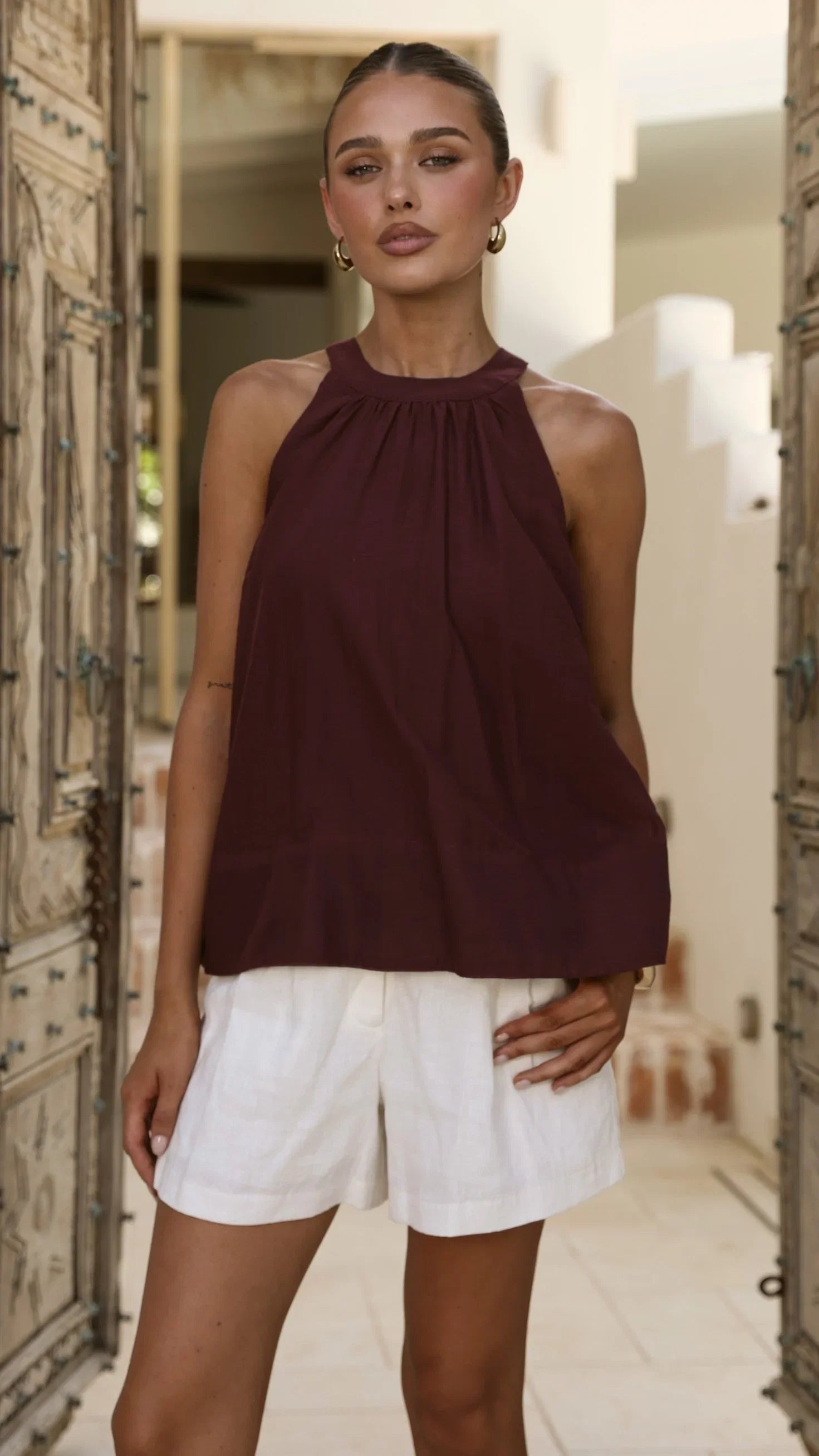 Gaia Top Burgundy