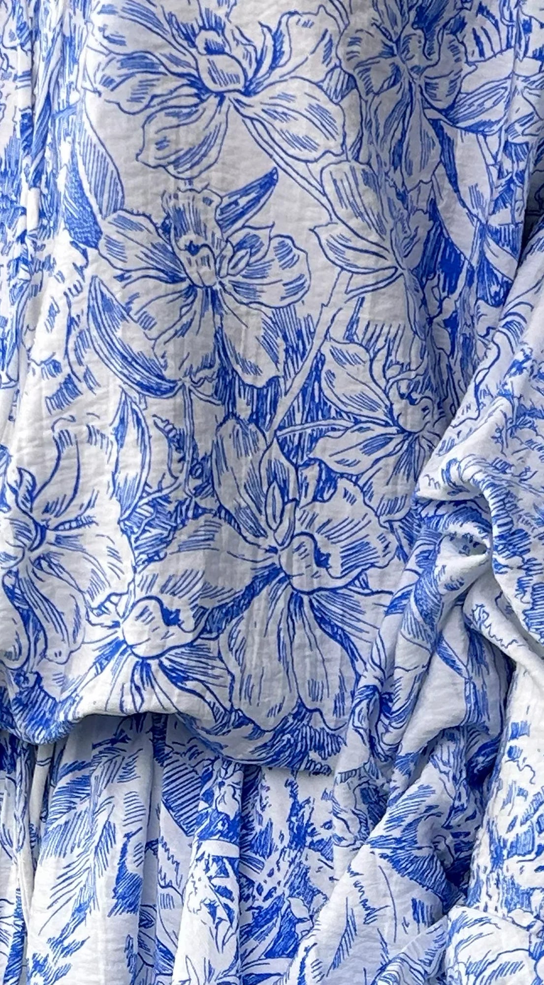 Bahama Floral Off Shoulder Ruffle Mini Dress Blue
