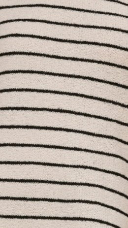 Robin Off Shoulder Mini Dress Cream Black Stripe