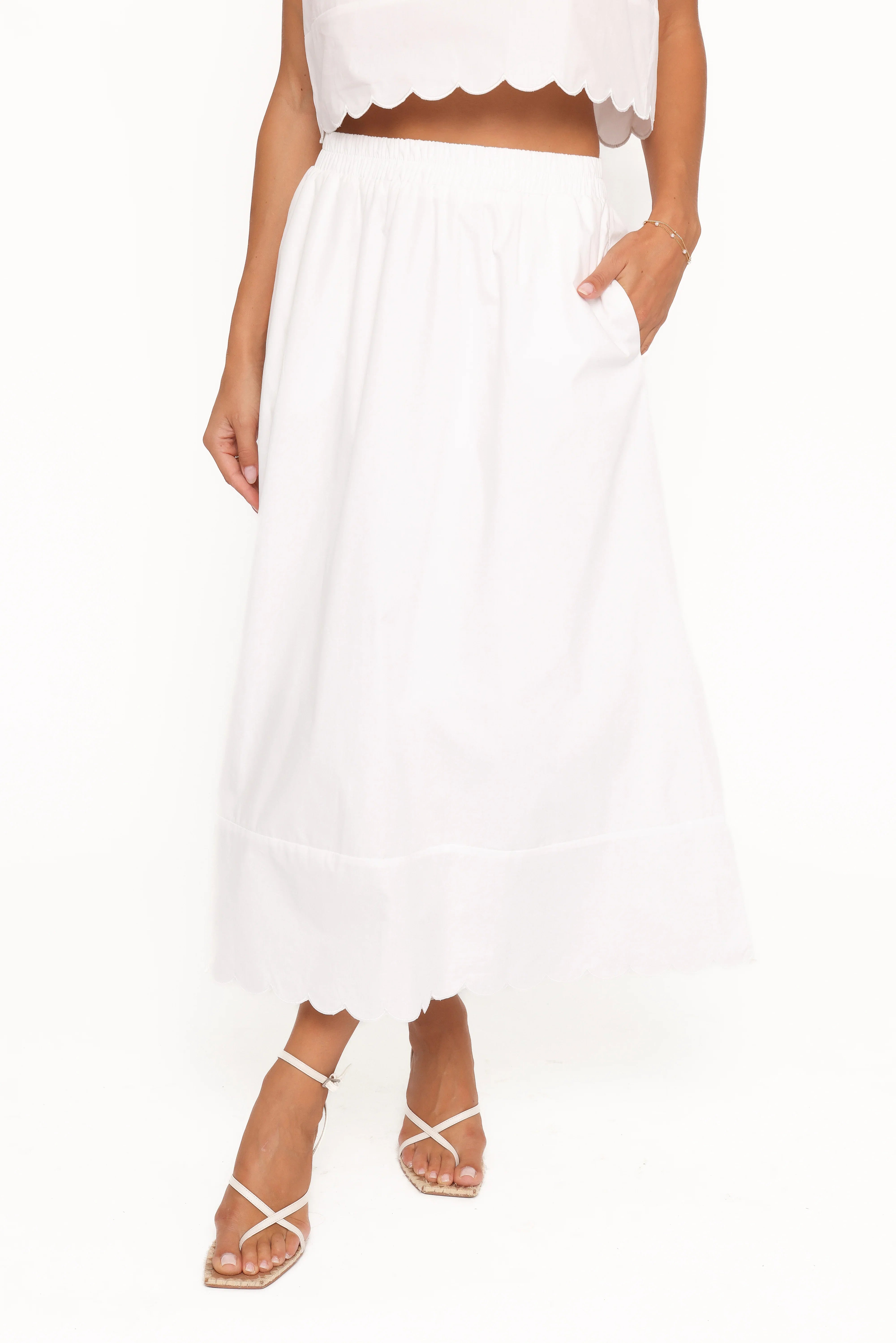 Heather Maxi Skirt Set White