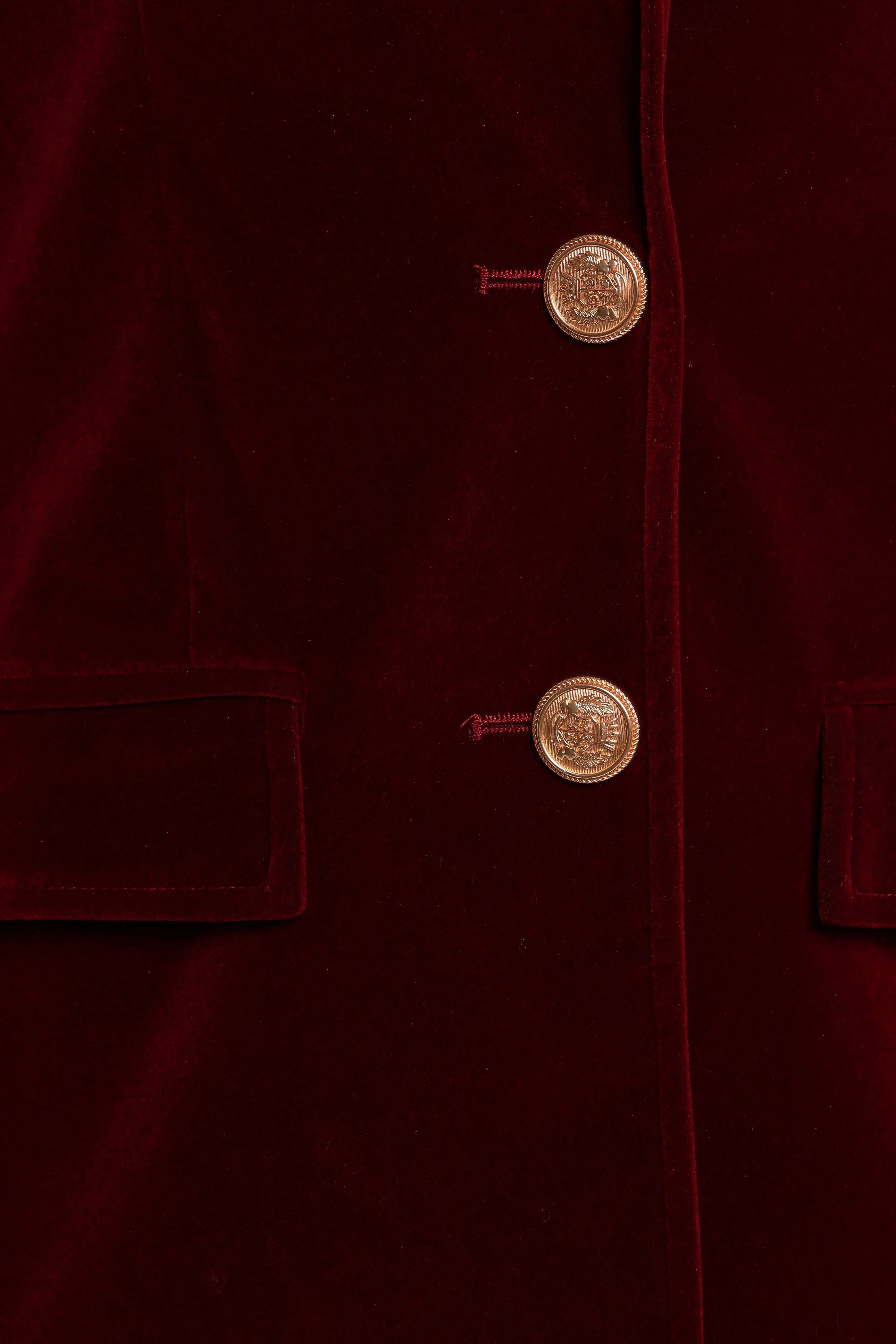 Zpya Single Button Velvet Blazer Berry