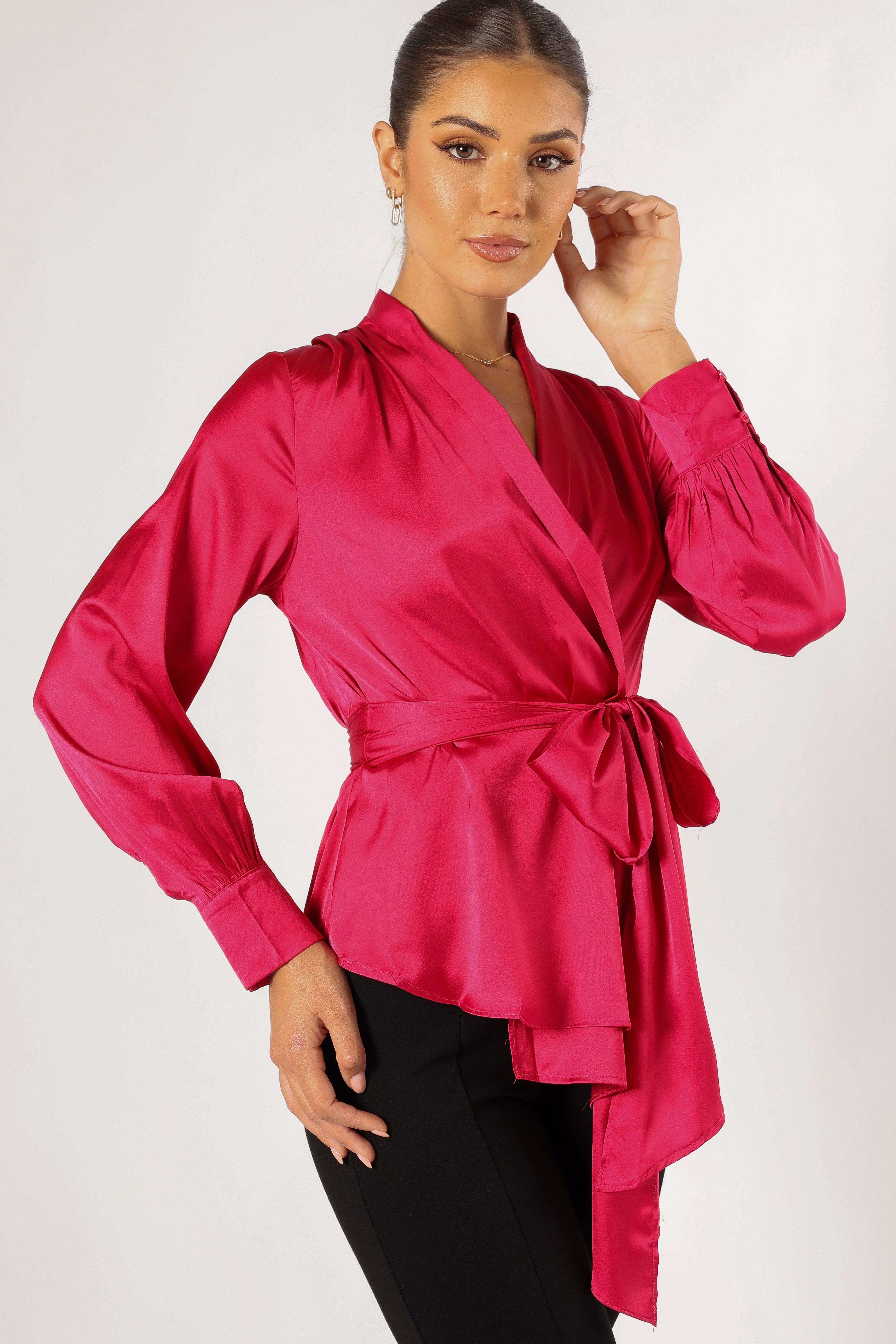 Aydin Wrap Top Magenta