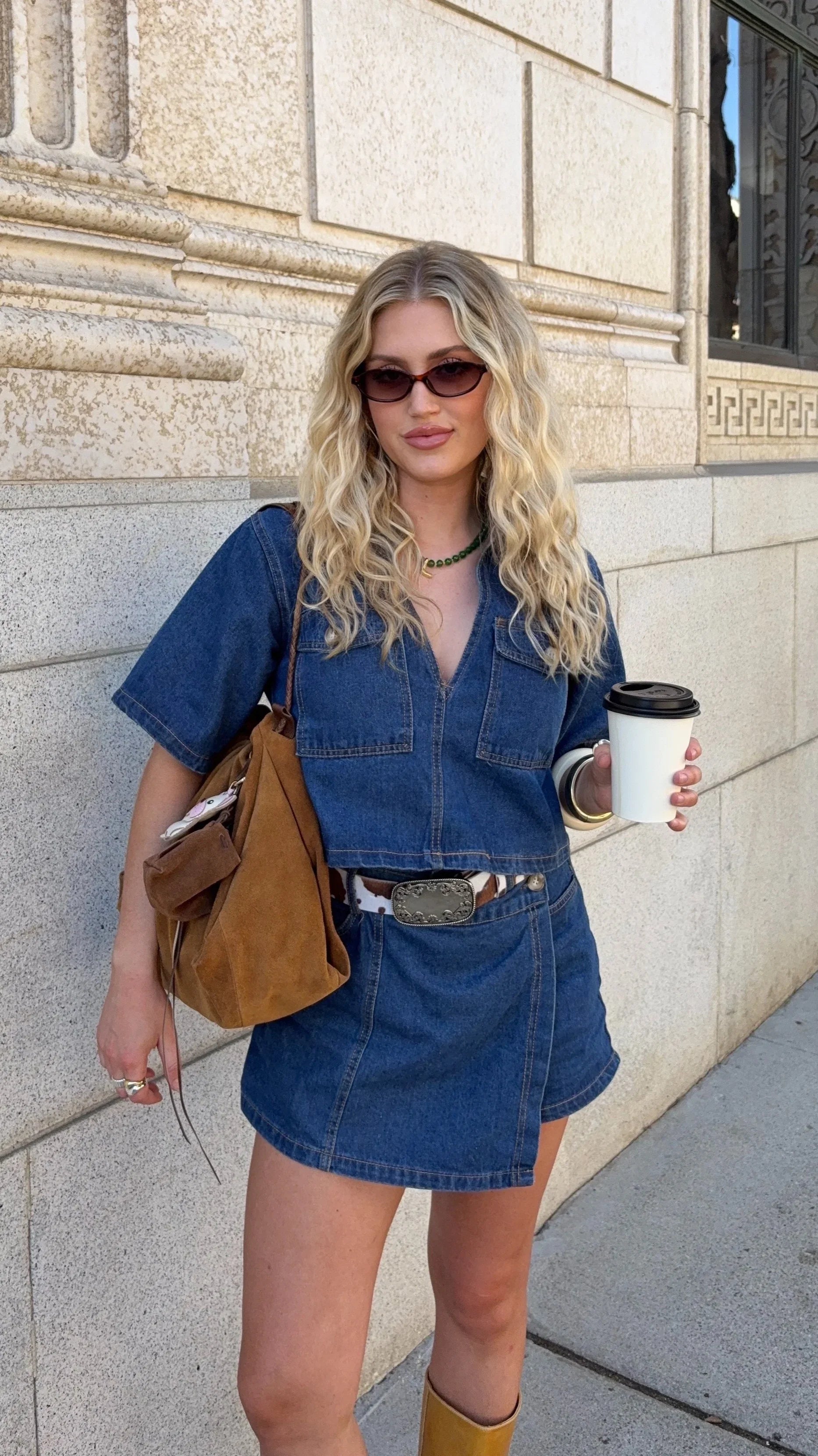 Olivia Top and Skort Set Dark Denim