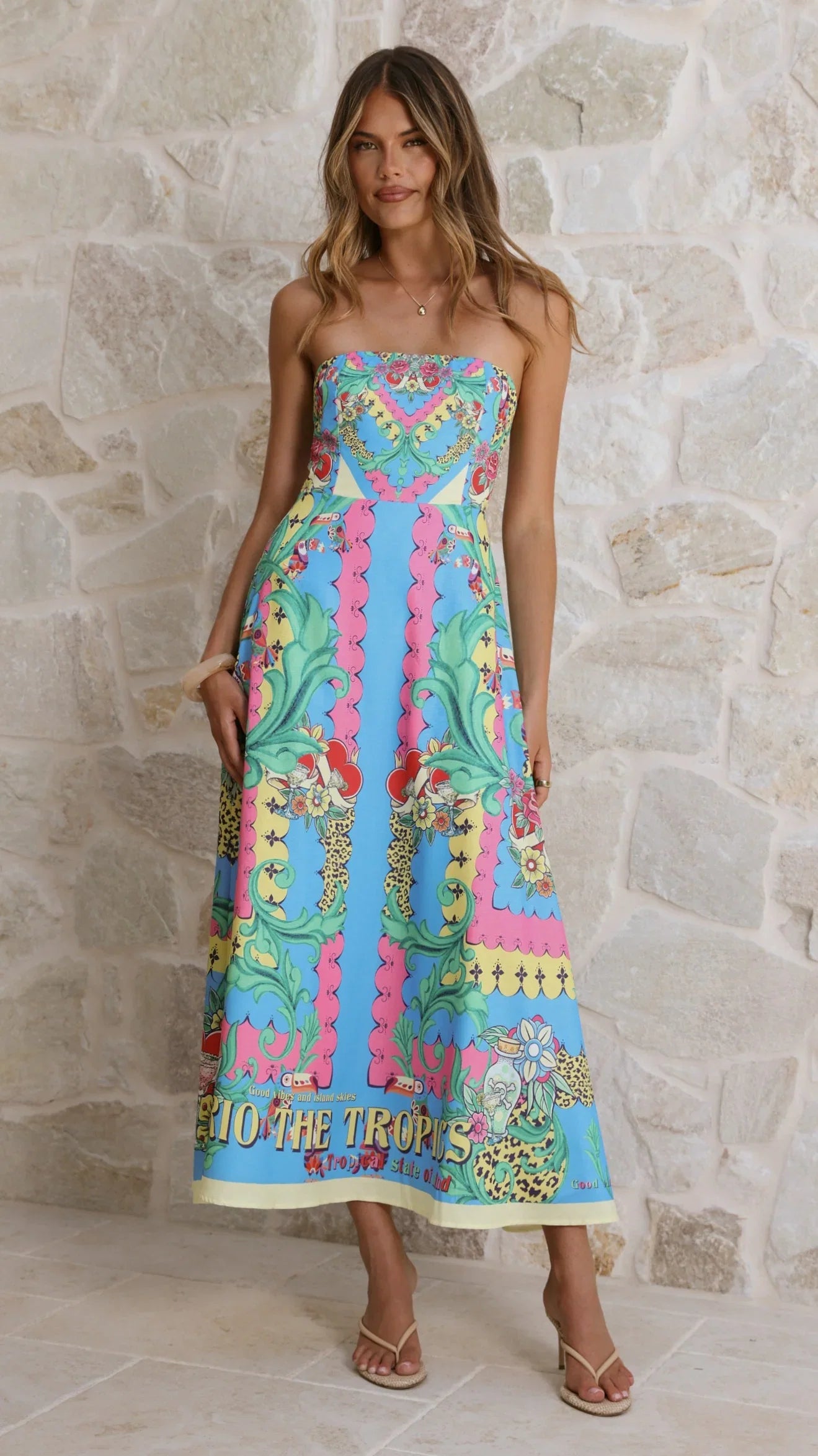 Azure Maxi Dress Tropical Rio