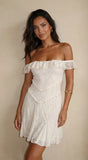 Heirloom Lace Mini Dress Cream White
