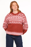 Zinnia Fairisle Knit Sweater Red