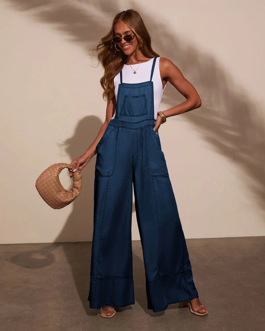 Carah Relaxed Chambray Overalls