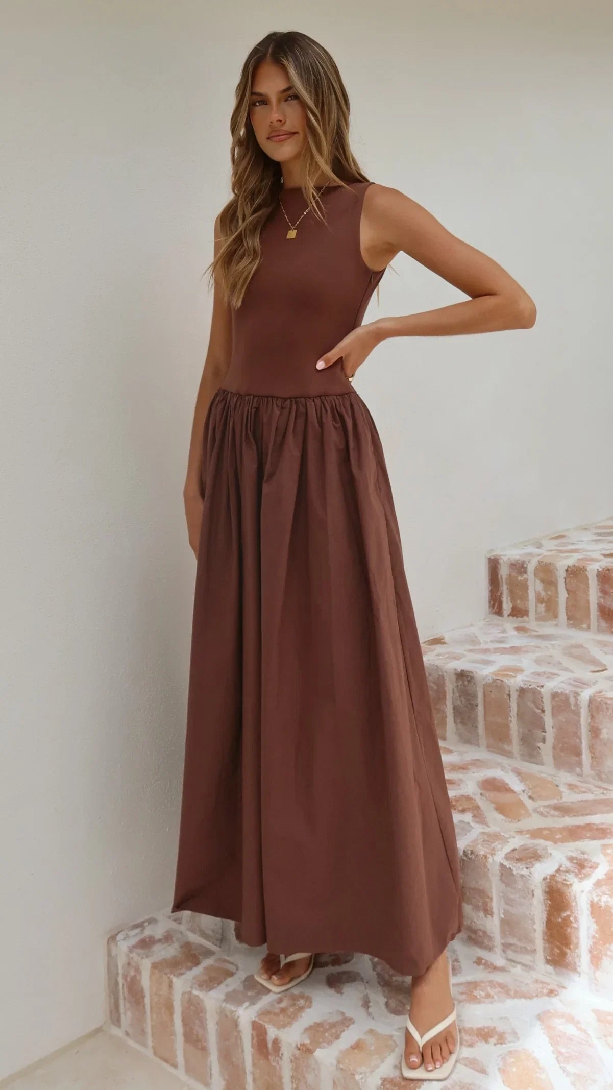 Alita Maxi Dress Chocolate