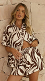 Azaria Button Up Shirt Luna Mocha