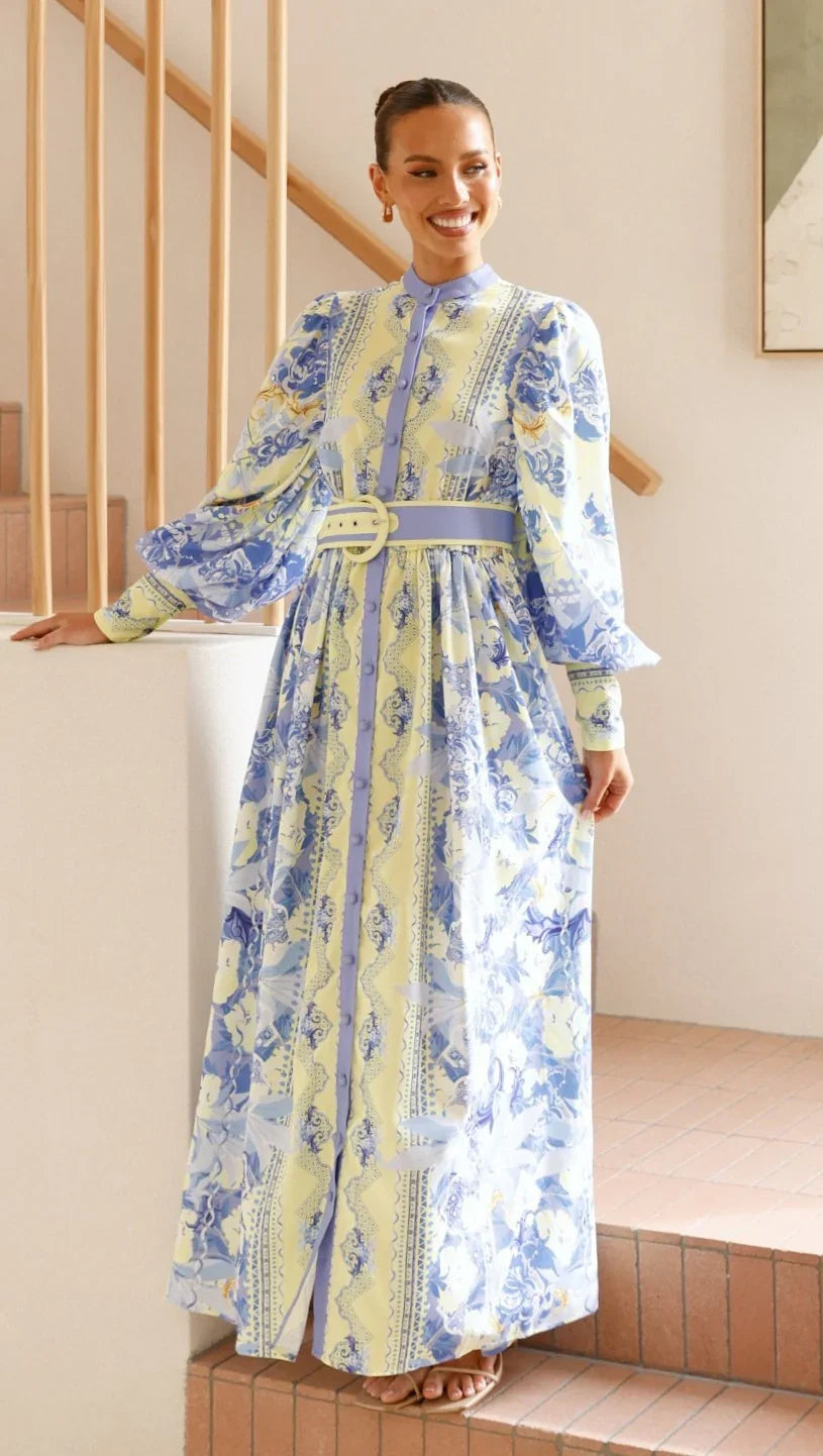 Kalliope Maxi Dress Blue Yellow