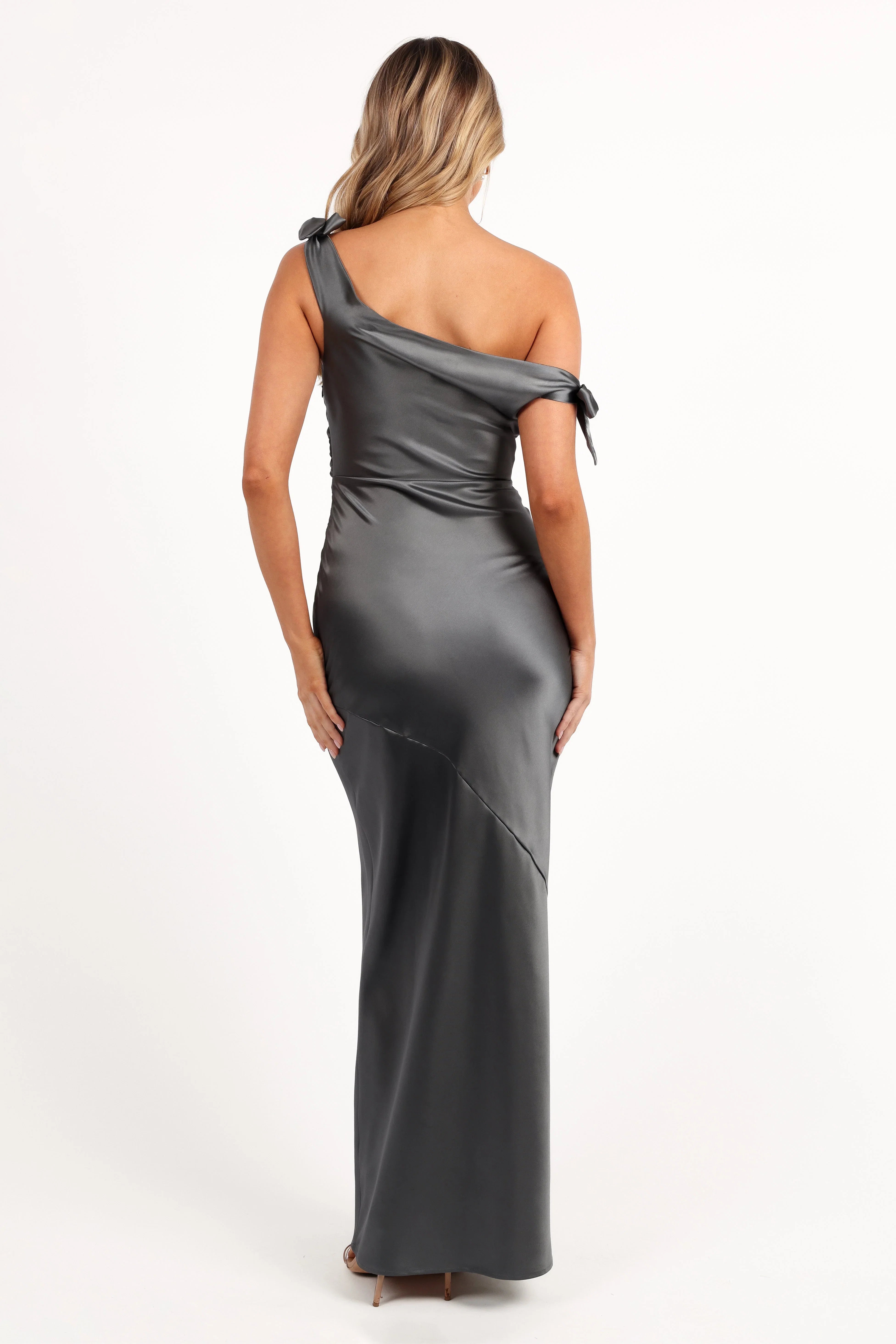 Selma Off Shoulder Maxi Dress Steel Gray