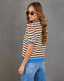 Marcine Striped Puff Sleeve Top