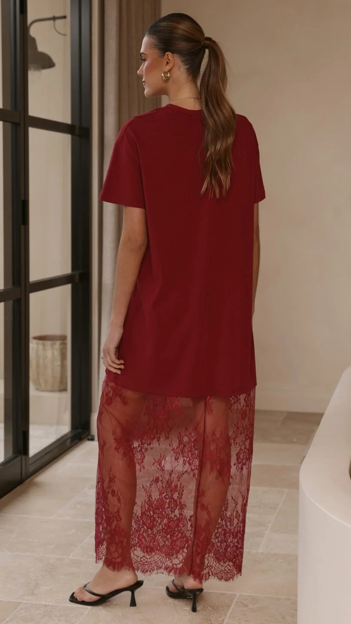 Adora T Shirt Maxi Dress Wine