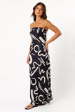 Remmie Strapless Maxi Dress Black White