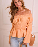 Flowy Moment Off The Shoulder Peplum Top