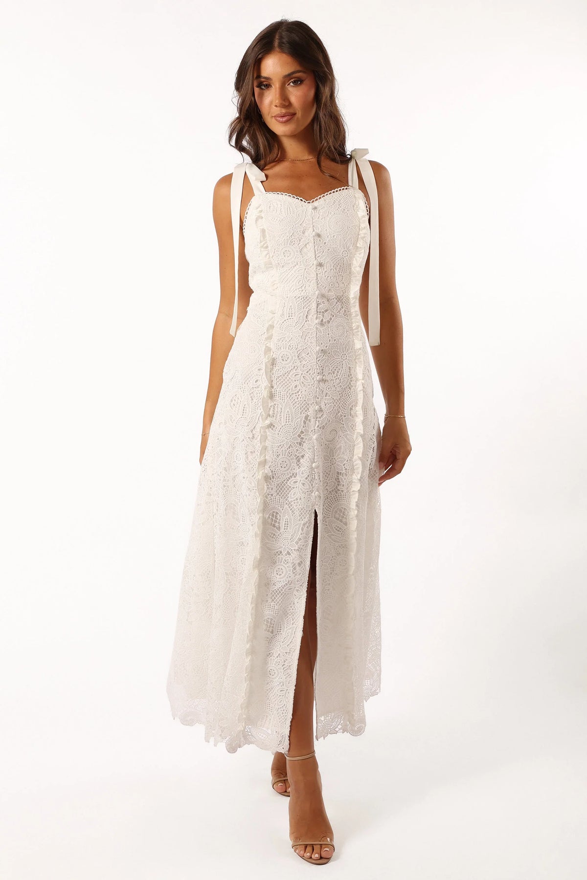 Jagger Midi Lace Dress White