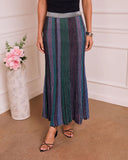 Marylou Striped Ribbed Knit Maxi Skirt