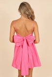 Alice Bow Back Mini Dress Hot Pink