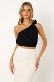 Marcoola One Shoulder Top Black