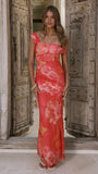 Lena Maxi Dress Orange Floral