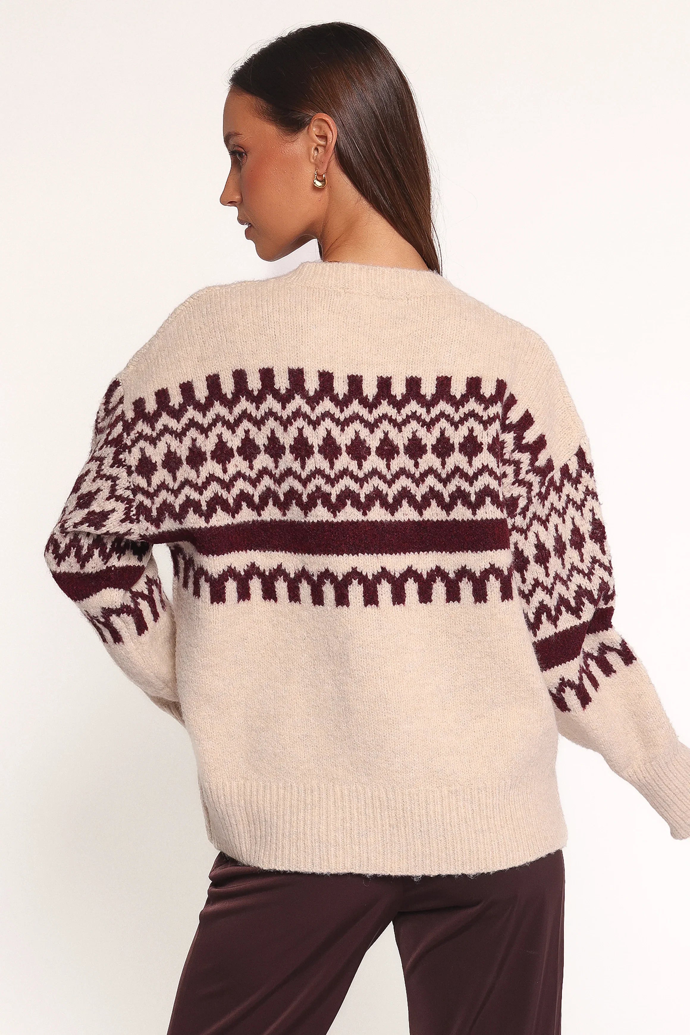 Astrid Sweater Beige Cherry