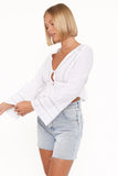 Reed Long Sleeve Top White