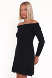 Francisco Long Sleeve Mini Dress Black