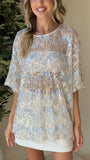 Kaia Sequin Top Blue