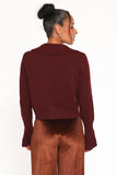 Thelma Trumpet Sleeve Cardigan Cabernet