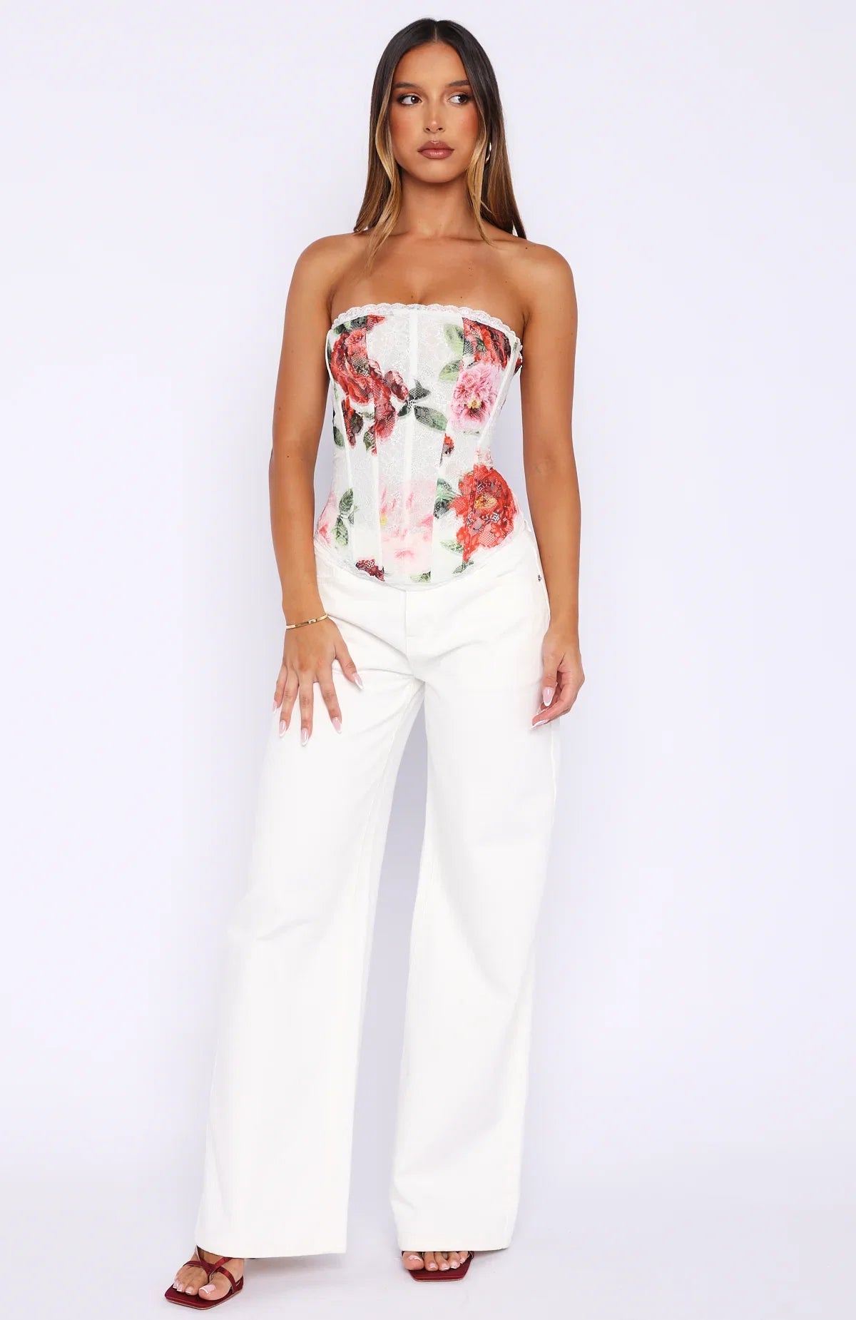 Darling Heart Strapless Bustier Heirloom Bloom