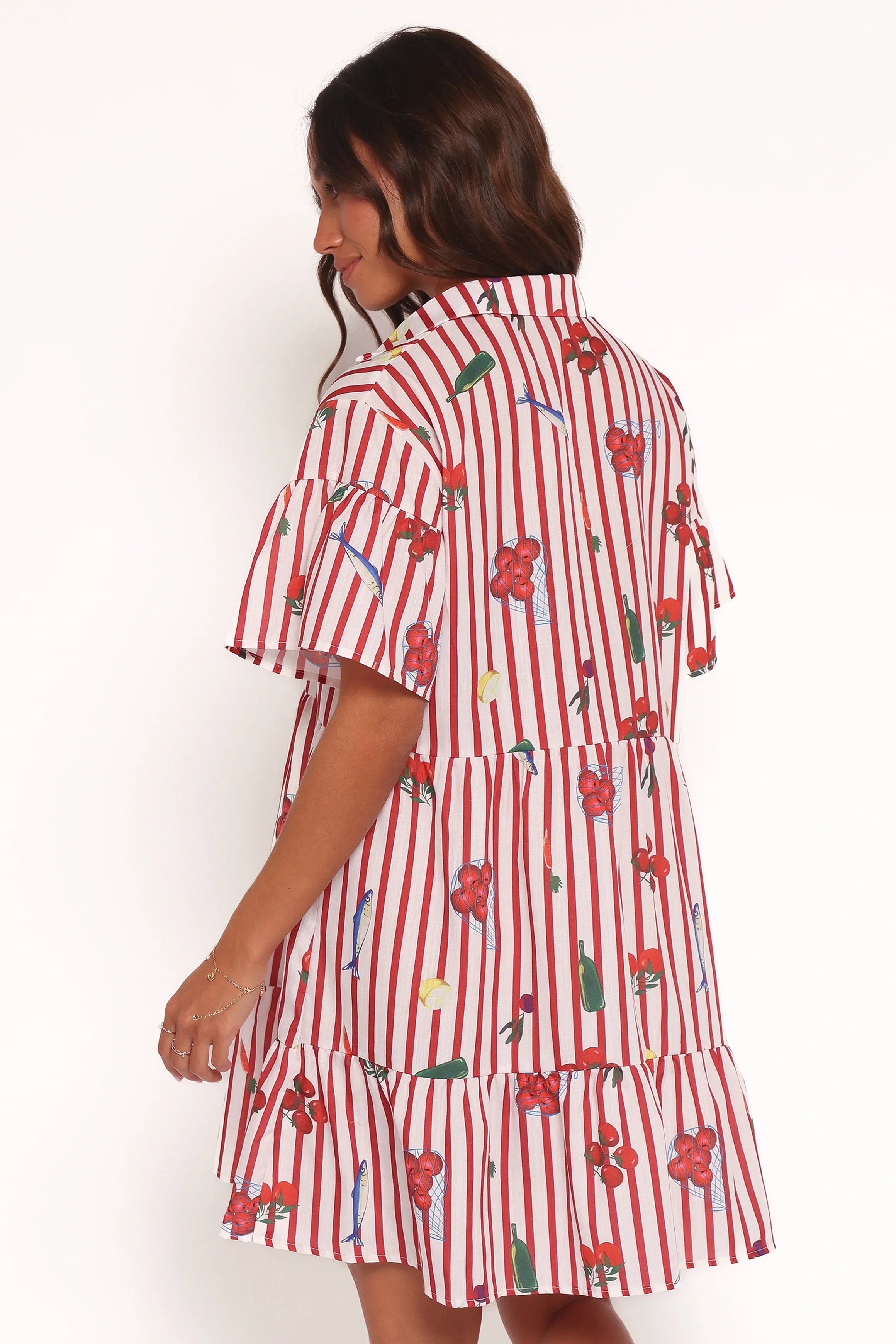Peachy Mini Dress Red Picnic Stripe