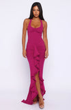 Main Character Energy Mesh Maxi Dress Fuchsia