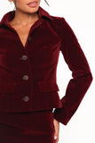 Lainey Velvet Cropped Jacket Burgundy