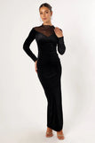 Jessica Long Sleeve Maxi Dress Black