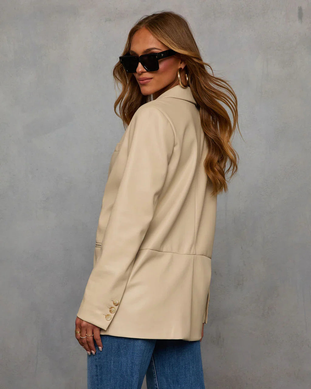 Dont Wait Up Leather Blazer