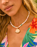 Elvina Beaded Seashell Pendant Necklace