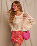 Under The Boardwalk Cotton Crochet Knit Sweater