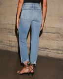 Mcguire Super Stretch High Rise Slim Leg Distressed Jeans