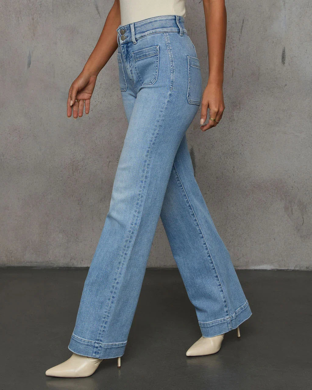 Found You Here Stretch High Rise Wide Leg Jeans