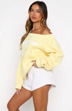 Vol 1 Off Shoulder Printed Sweater Lemon Bow