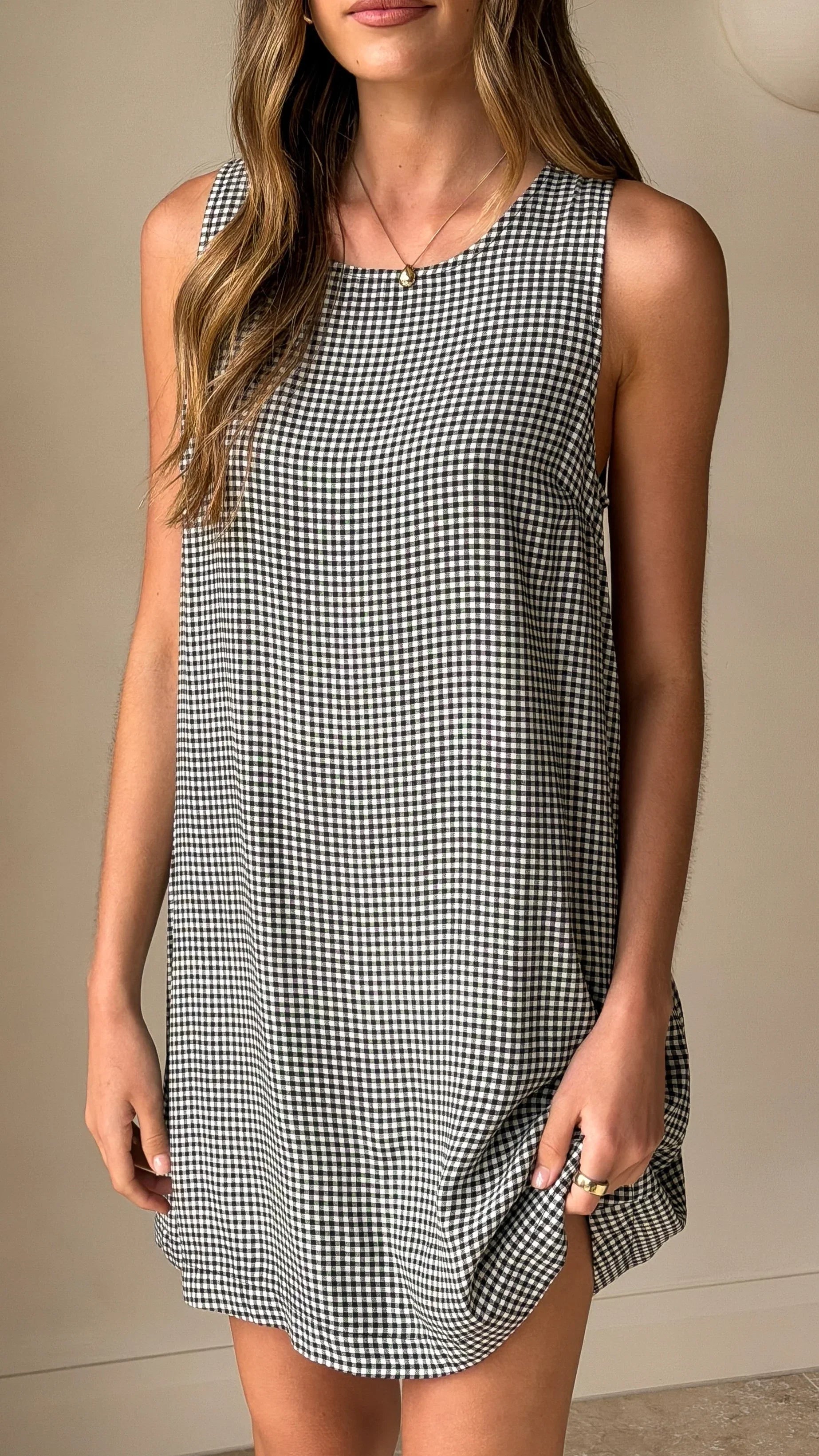 Zoelyn Mini Dress Black Gingham