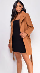 Lina Waist Tie Trench Coat Camel