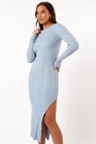 Mattie Long Sleeve Maxi Dress Blue Grey