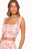 Tyler Tie Shoulder Top Rose Pink Floral
